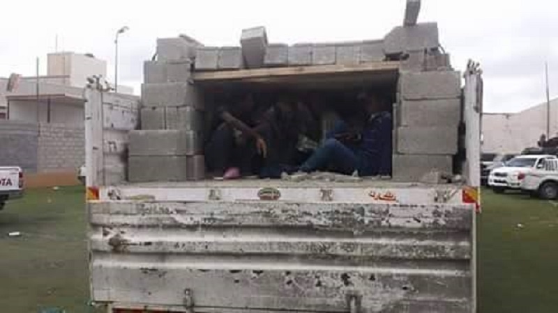 Around 100 Ethiopian illegal migrants, both men and women, intercepted in Tripoli. They were skilfully hidden in a truck fully loaded with concrete blocks while they were on their way to Zuwara to commence their journey to Europe. Saturady, 27 June, 2015.