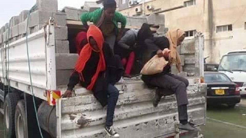 Around 100 Ethiopian illegal migrants, both men and women, intercepted in Tripoli. They were skilfully hidden in a truck fully loaded with concrete blocks while they were on their way to Zuwara to commence their journey to Europe. Saturady, 27 June, 2015.