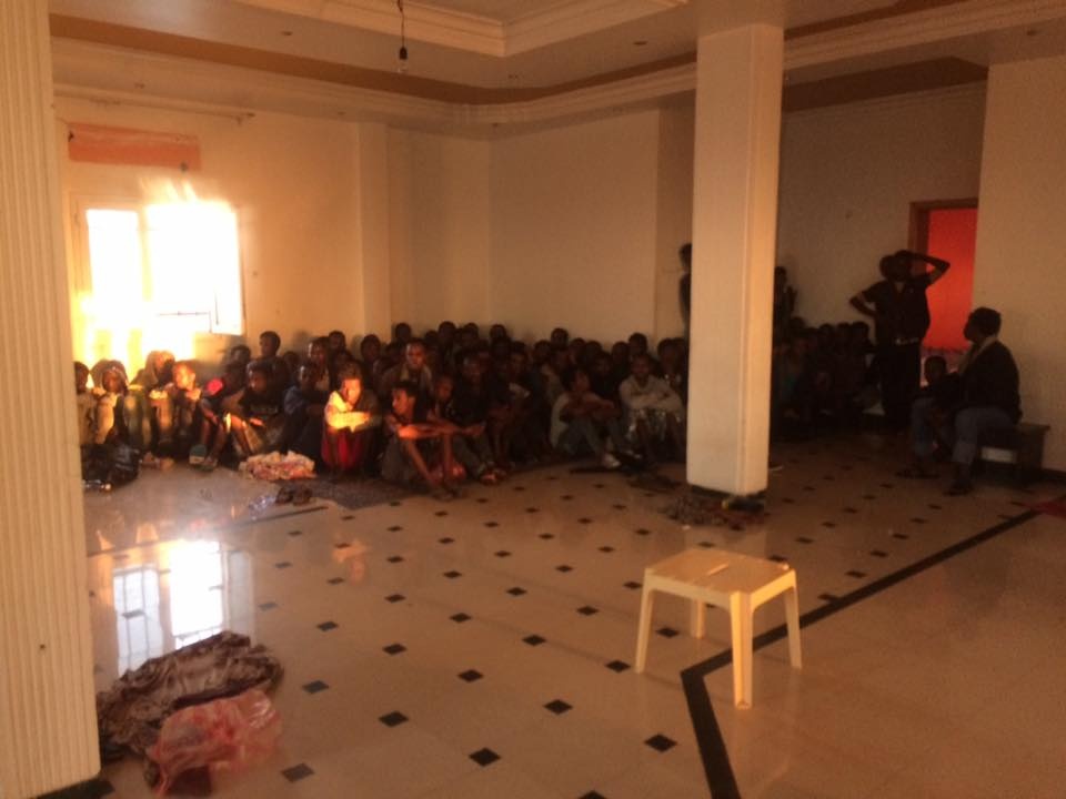 Tajoura Joint Operations Room, in coordination with Tajoura Coast Guard, intercepts about 150 Somail illegal immigrants, 93 males and the rest are females, all from Somalia preparing to cross the Mediterranean toward Europe. Sunday, June 28, 2015. Photos: TJOR
